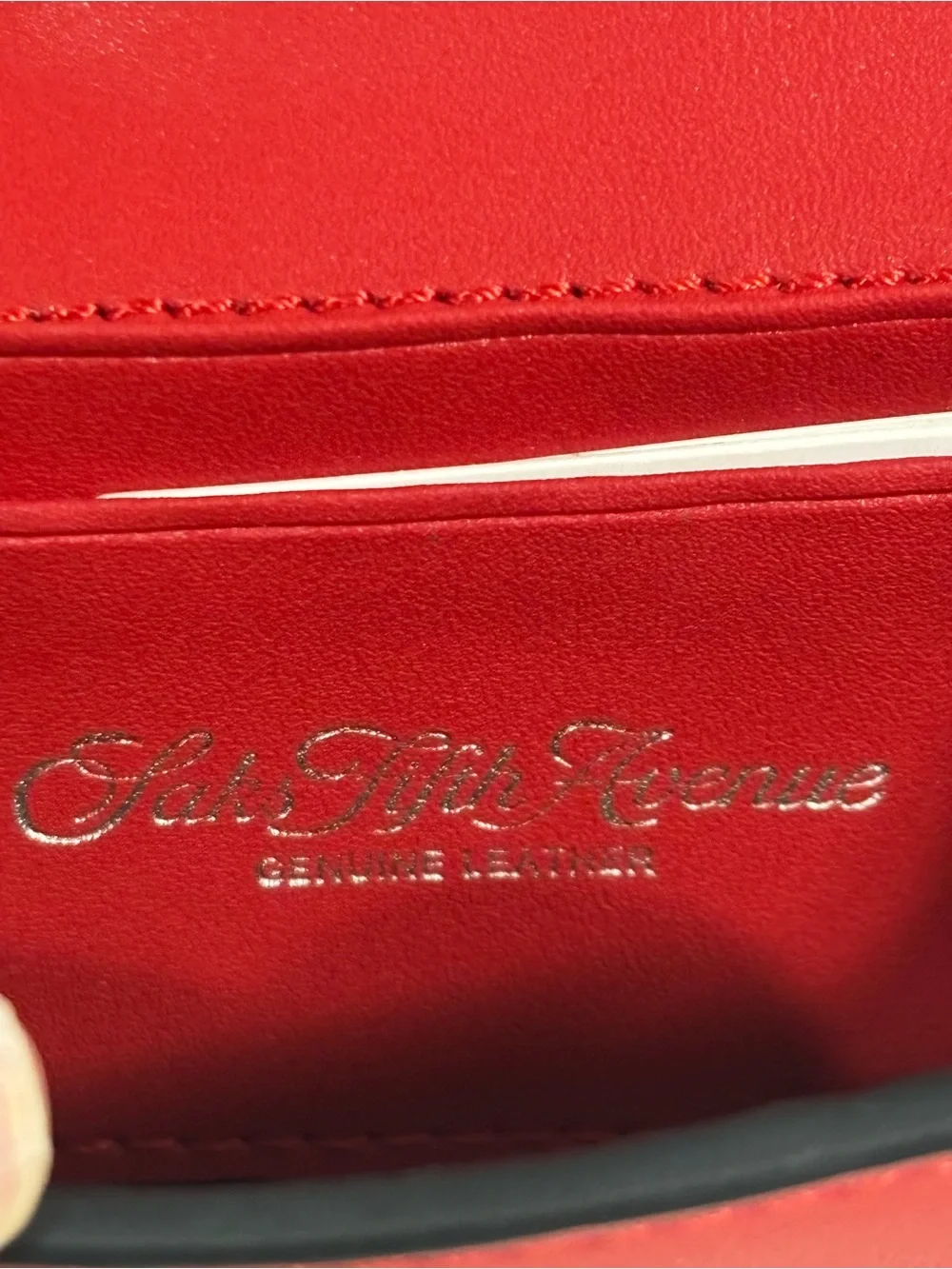 Saks Fifth Avenue Red Leather Wallet